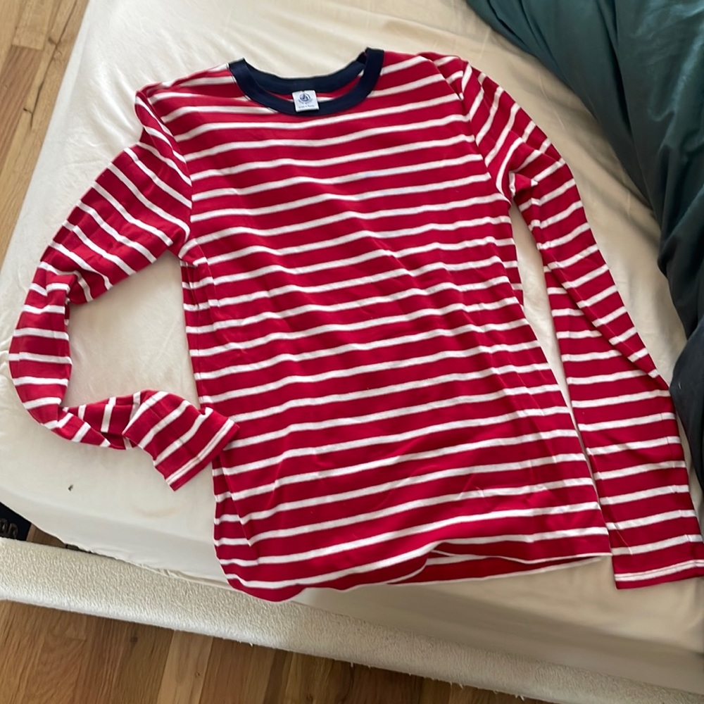 petit bateau long sleeve cotton striped tee